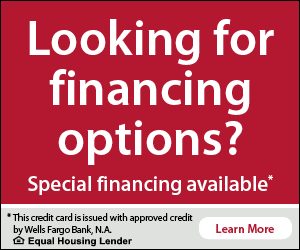 Looking for financing options? Special financing available. This credit card is issued with approved credit by Wells Fargo Bank, N.A. Equal Housing Lender. Learn more.